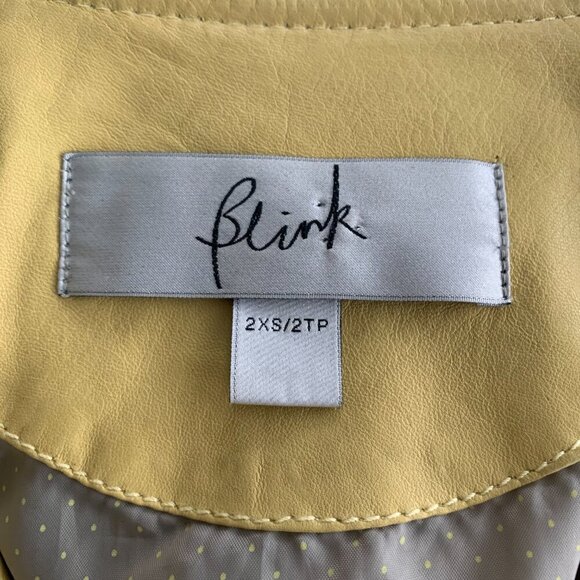 Blink Soft Butter Yellow Leather Biker Moto Jacket - Picture 9 of 16